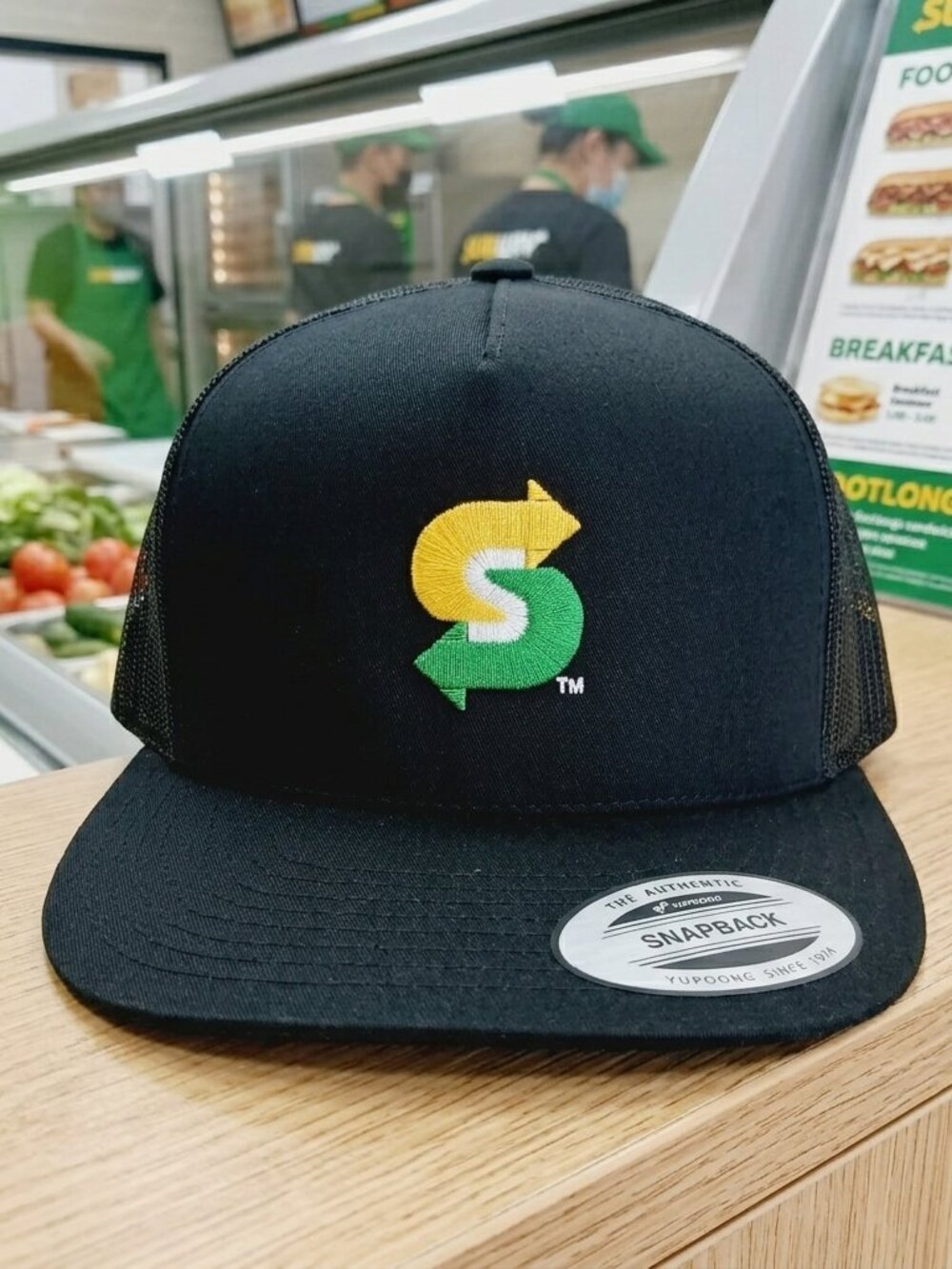 Fresh Sandwiches S Arrow Logo Black Yupoong Flat Bill Snapback Hat Cap New Food
